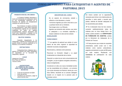 CURSO DE VERANO PARA CATEQUISTAS Y AGENTES DE