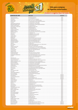 S&oacute;lo para compras en Agentes autorizados.