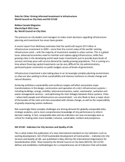 Data for Cities: Driving Informed Investment in Infrastructure World