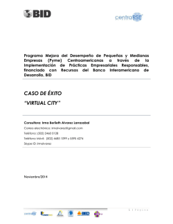 CASO DE &Eacute;XITO &ldquo;VIRTUAL CITY&rdquo;