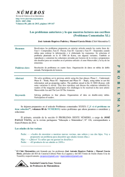 Los problemas anteriores y lo que nuestros lectores nos escriben