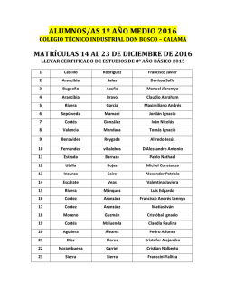 ALUMNOS/AS 1&ordm; A&Ntilde;O MEDIO 2016