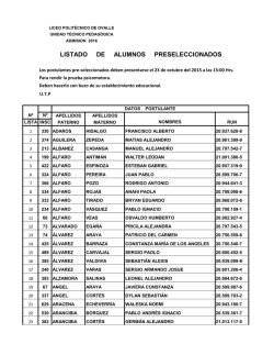 LISTADO DE ALUMNOS PRESELECCIONADOS