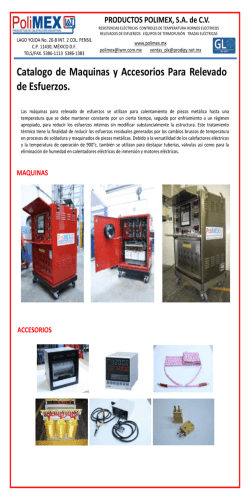 M&aacute;quinas y Accesorios para Relevado de Esfuerzos por