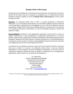 Biolog&iacute;a Celular y Microscopia