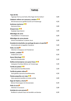 Tauro Iberico Speisekarte