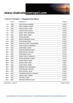 Clasificaci&oacute;n por Categor&iacute;as V Carrera As Poleas