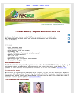 XIV World Forestry Congress - XIV Congreso Forestal Mundial