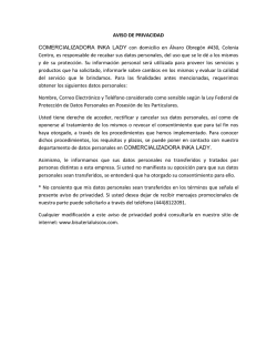 AVISO DE PRIVACIDAD COMERCIALIZADORA INKA LADY con