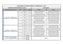 cronograma de pruebas t&eacute;cnicas &ndash; fase 10