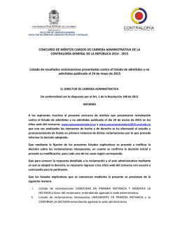 CONCURSO DE M&Eacute;RITOS CARGOS DE CARRERA