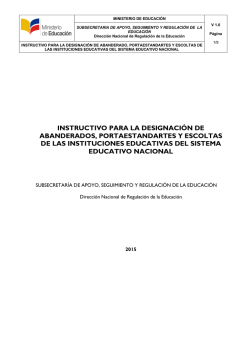 instructivo para la designaci&oacute;n de abanderados, portaestandartes y