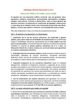 Resumen Programa educacion 2015