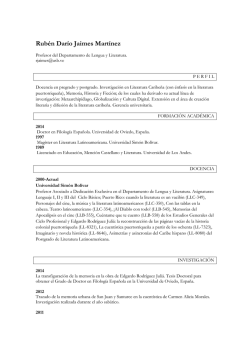 curr&iacute;culum - Postgrados en Literatura Latinoamericana