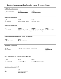 Compuestos excepci&oacute;n y Usos de Substancias