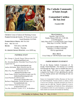 Bulletin July 12, 2015 - St. Joseph North Plainfield
