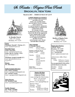 March 8, 2015 - the Basilica of Regina Pacis Website!