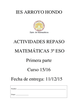 IES ARROYO HONDO ACTIVIDADES REPASO MATEM&Aacute;TICAS 3&ordm;
