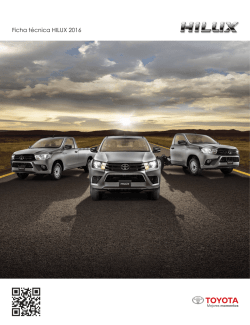 Ficha t&eacute;cnica HILUX 2016