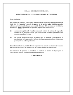 ENLASA GENERACI&Oacute;N CHILE S.A. CITACION A JUNTA