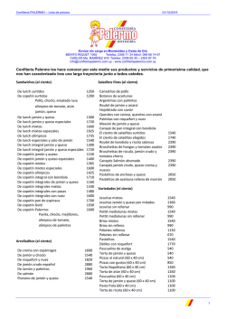 Lista | PRECIOS CONFITER&Iacute;A PALERMO