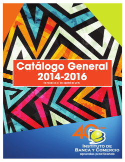 Cat&aacute;logo 2014 - 2016 Espa&ntilde;ol - Instituto de Banca y Comercio