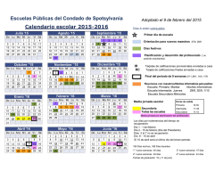 Escuelas P&uacute;blicas del Condado de Spotsylvania Calendario escolar