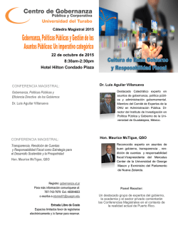 22 de octubre de 2015 8:30am-2:30pm Hotel Hilton Condado Plaza