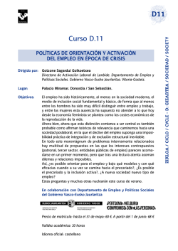 D11 Curso D.11 - Cursos de Verano UPV/EHUko Uda Ikastaroak