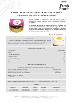 NOMBRE DEL PRODUCTO: PERLAS DE FRUTA DE LA PASI&Oacute;N