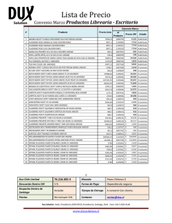 Lista de Precio Art&iacute;culos de Escritorio