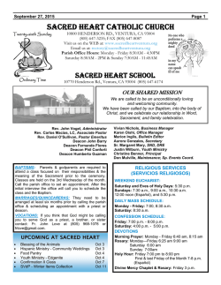 September 27, 2015 - Sacred Heart Church