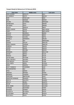 Passport Ready for Release (as of 13 February 2015)