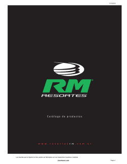 Los resortes que no figuren en lista, podr&aacute;n ser