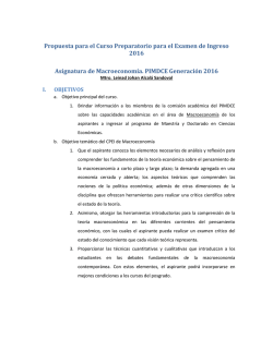 Propuesta para el Curso Preparatorio para el Examen de Ingreso