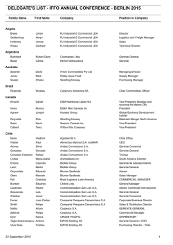 DELEGATE`S LIST - IFFO ANNUAL CONFERENCE