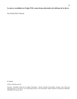 La nueva ruralidad en &eacute;l siglo XXI, como forma alternativa de