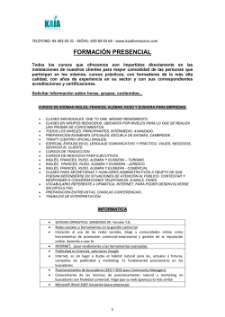 FORMACI&Oacute;N PRESENCIAL
