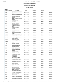 LISTADO DE ADMISIONES CENTRO: EOI HUESCA IDIOMA: Italiano