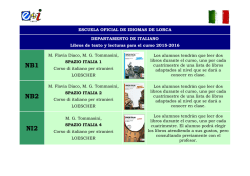 Libros de texto italiano 2015-16