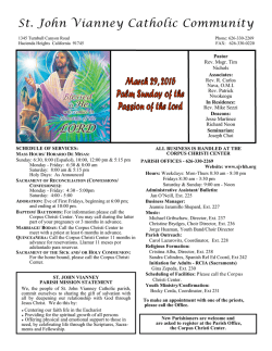 March 29, 2015 - St. John Vianney Catholic Community