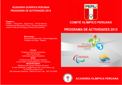 PROGRAMA DE ACTIVIDADES 2015