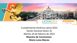 Cumplimiento Am&eacute;rica Latina 2015 Sesi&oacute;n General (Astor A) Martes