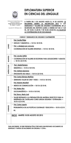 DIPLOMATURA SUPERIOR EN CIENCIAS DEL LENGUAJE