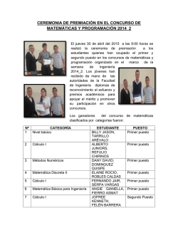 ceremonia de premiaci&oacute;n en el concurso de matem&aacute;ticas y