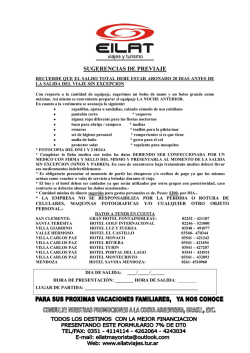 SUGERENCIAS DE PREVIAJE - Eilat viajes y turismo