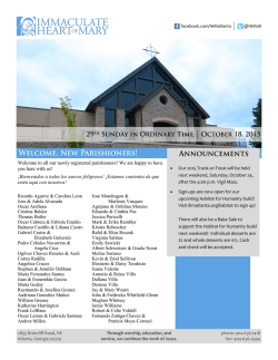 our newly registered parishioners! We are happy to have you here