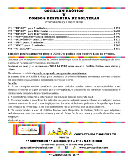 COTILL&Oacute;N ER&Oacute;TICO Y COMBOS DESPEDIDA DE SOLTERAS
