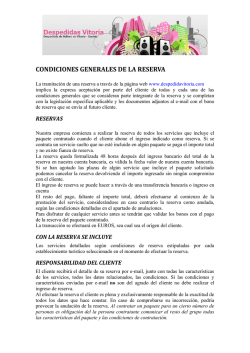 Condiciones de Venta - Despedidas Vitoria