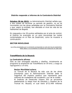 Distrito responde a informe de la Contralor&iacute;a Distrital